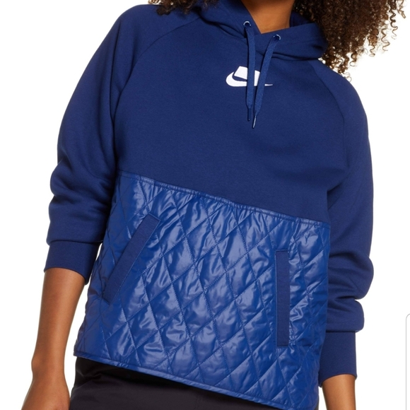 Large Nike Womens NSW Fleece Quilted Fleece Top - Picture 5 of 12